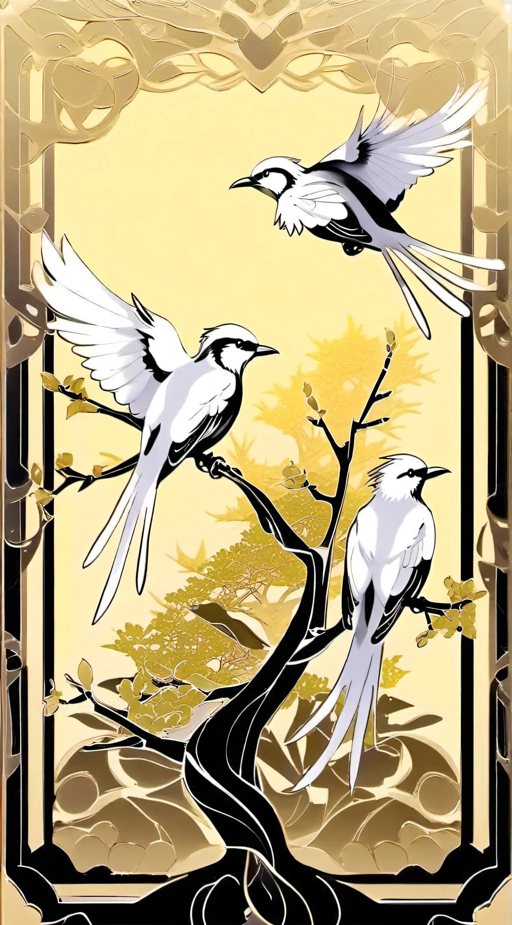 ai character: Feather falls background