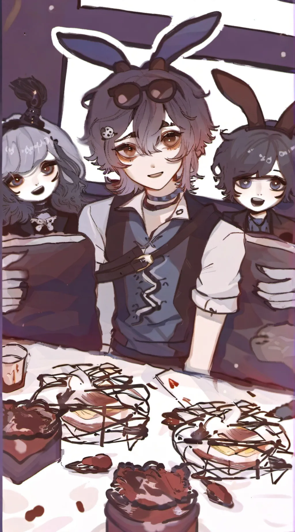 ai character: bunnies background