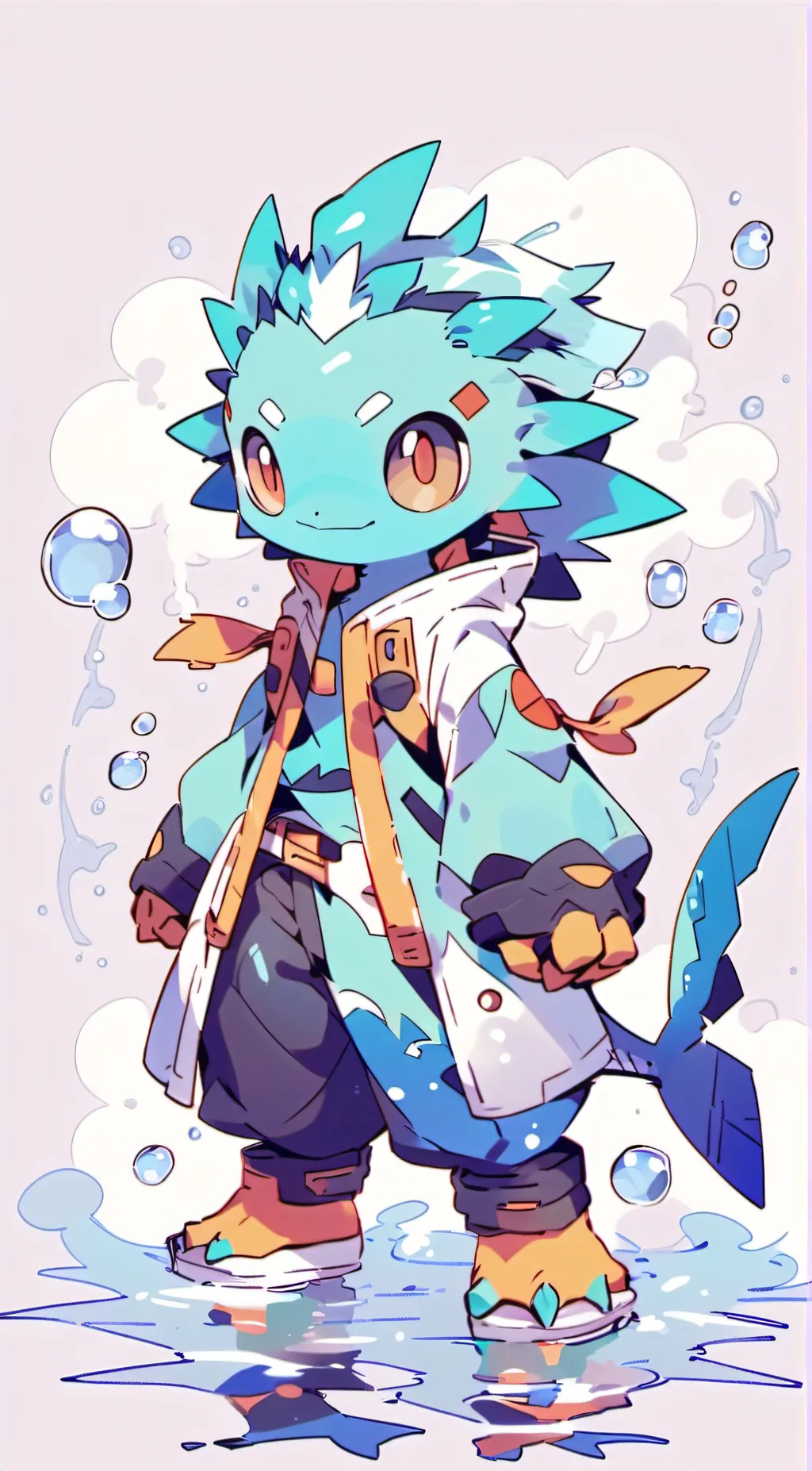 ai character: Vapereon Chibi  background