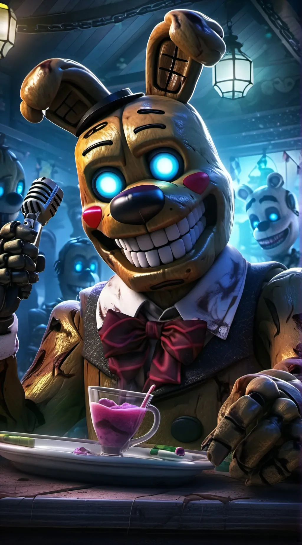 ai character: Spring Bonnie background