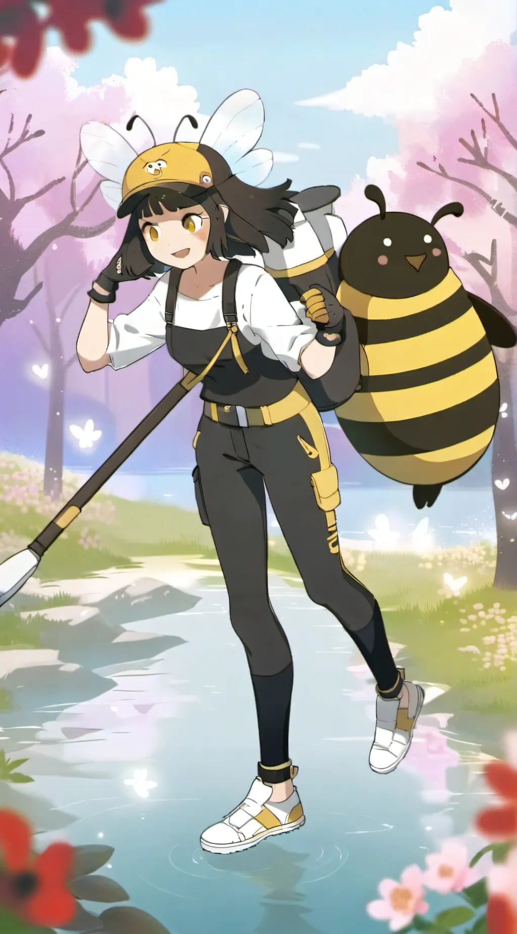 ai character: Honey hive background