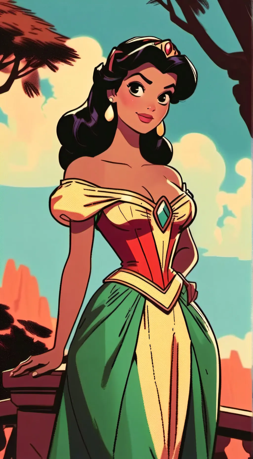ai character: Disney princess  background