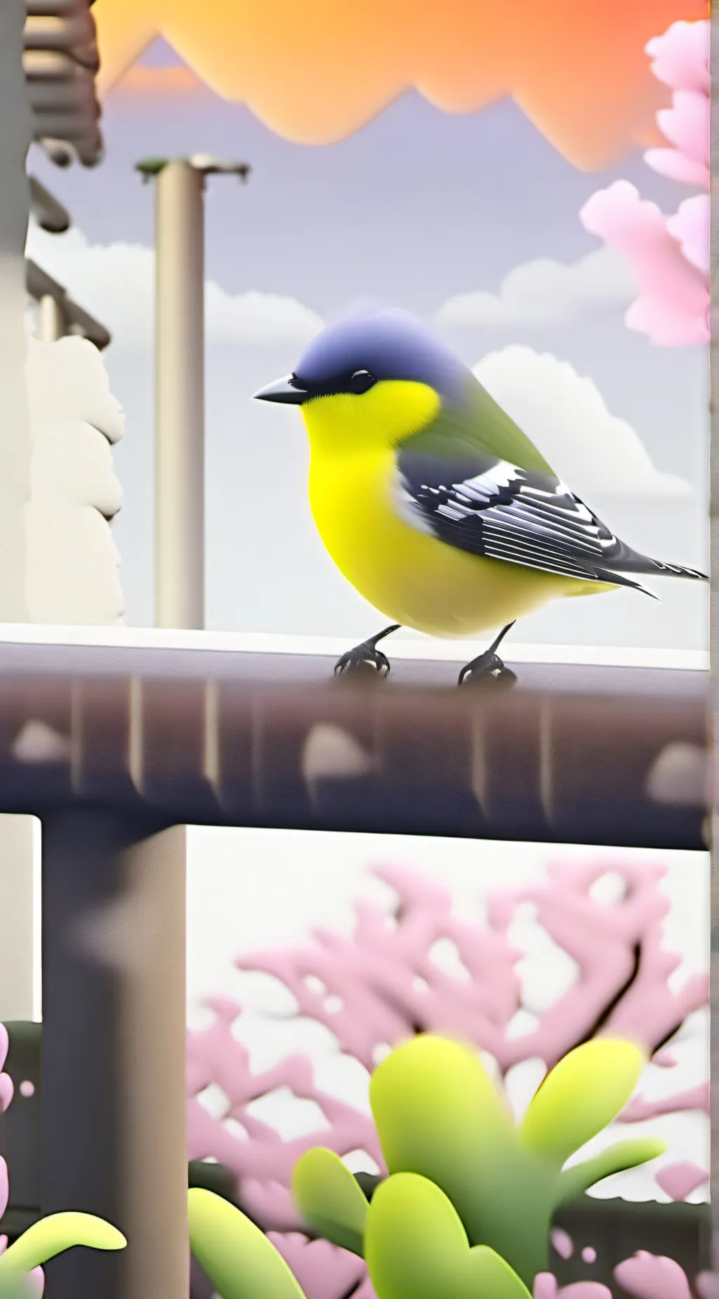 ai character: bird. background