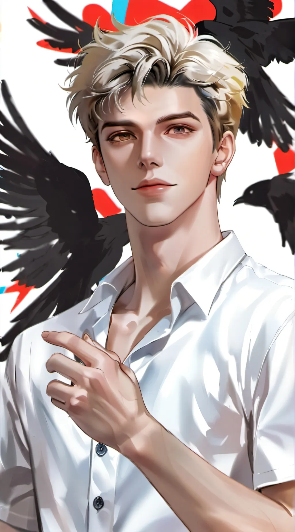 ai character: Grey background