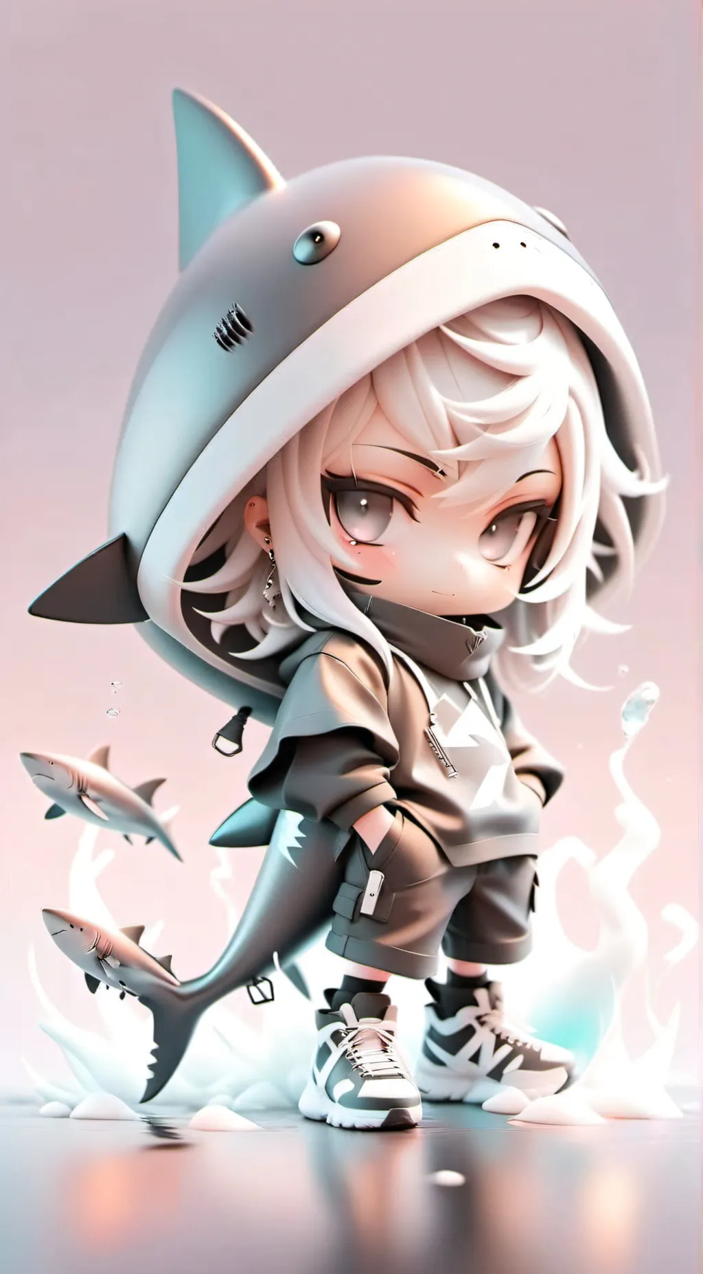 ai character: Tiger shark background