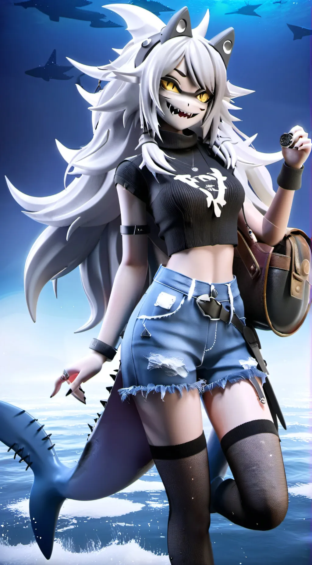 ai character: Aqua background