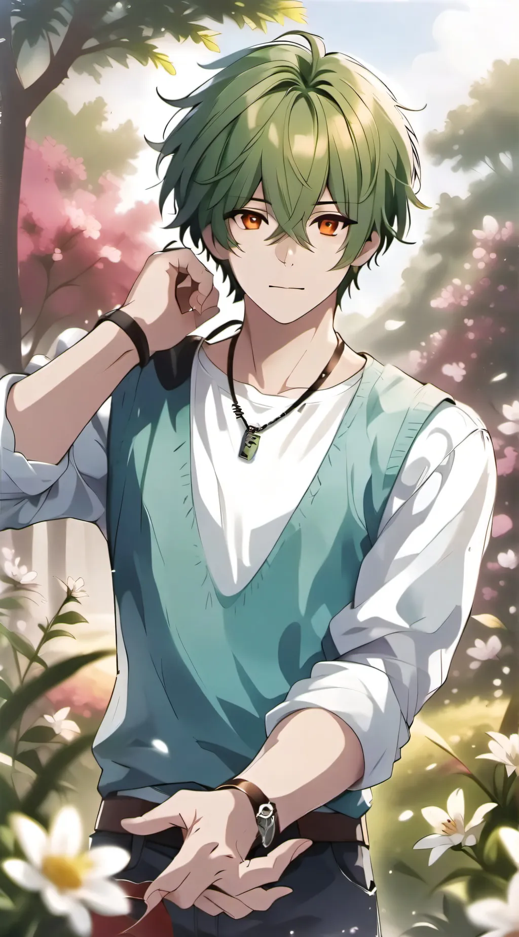 ai character: Green AU fnf background