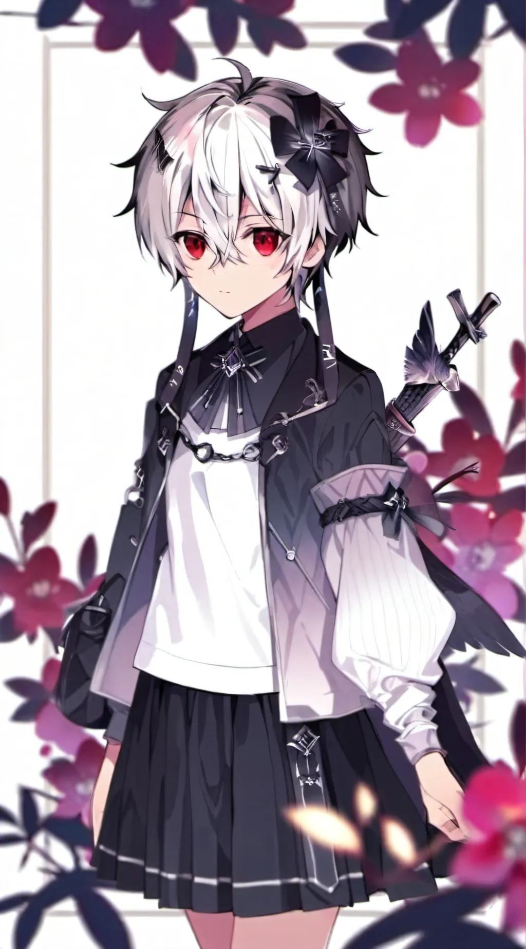 ai character: v flower background