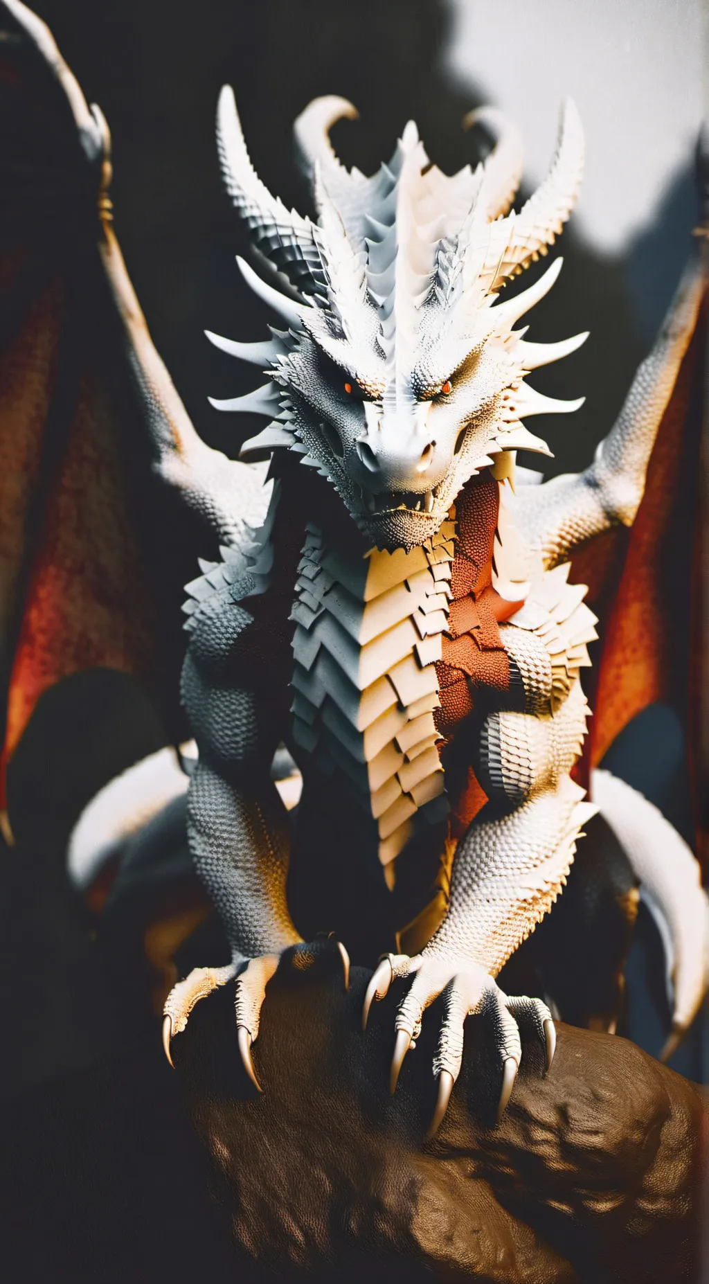 ai character: snow dargon background