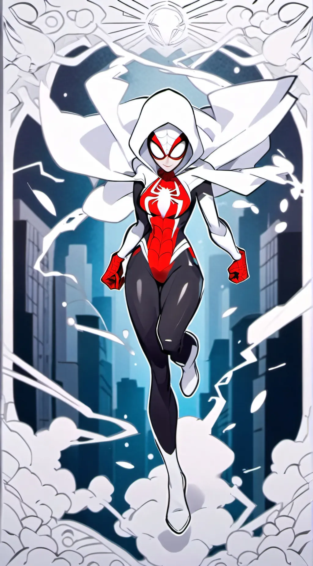 ai character: spider woman background