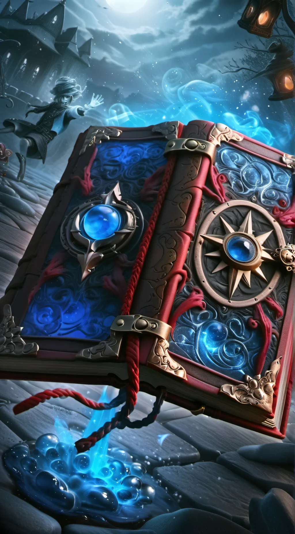 ai character: Wizard spell book  background