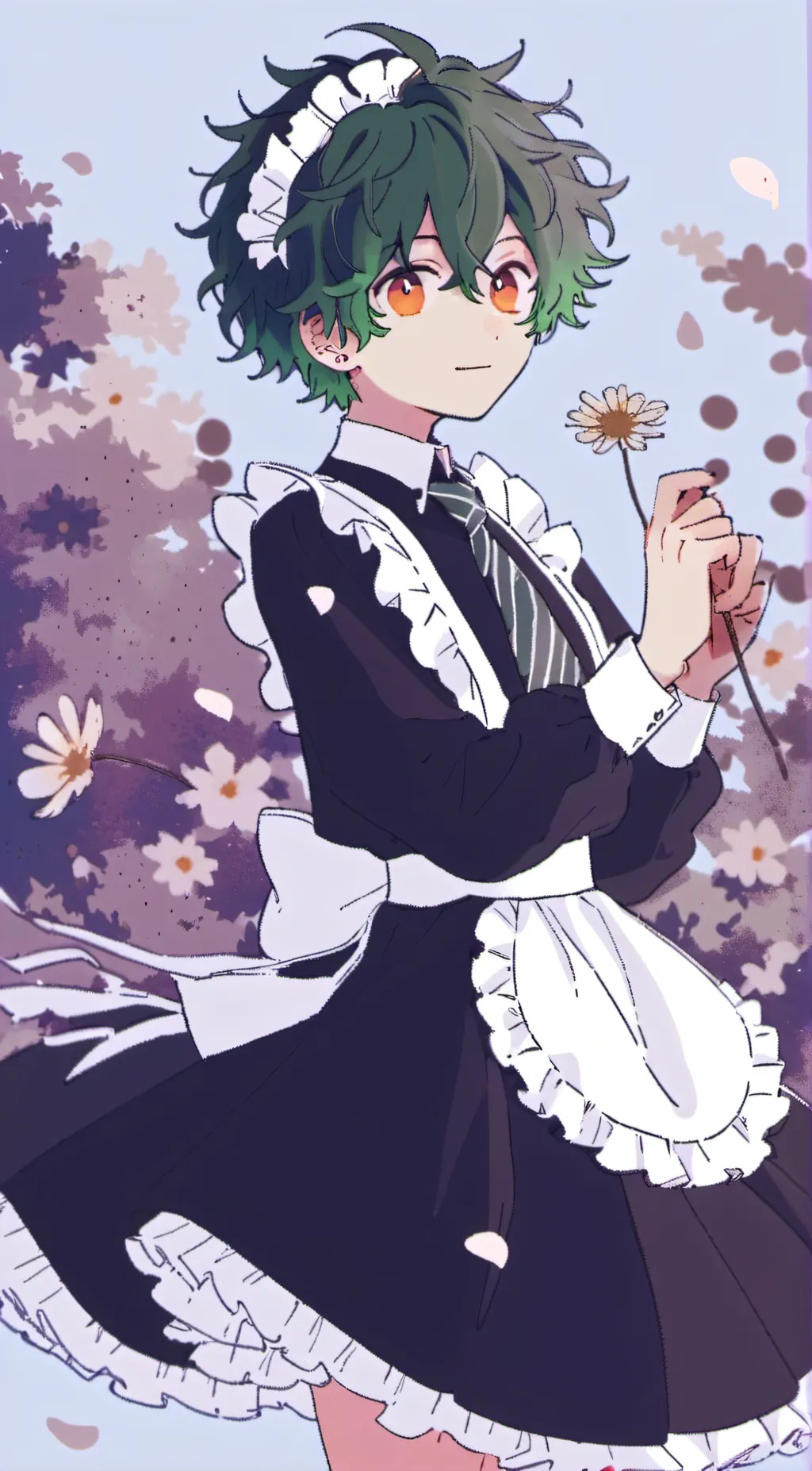 ai character: maid deku  background
