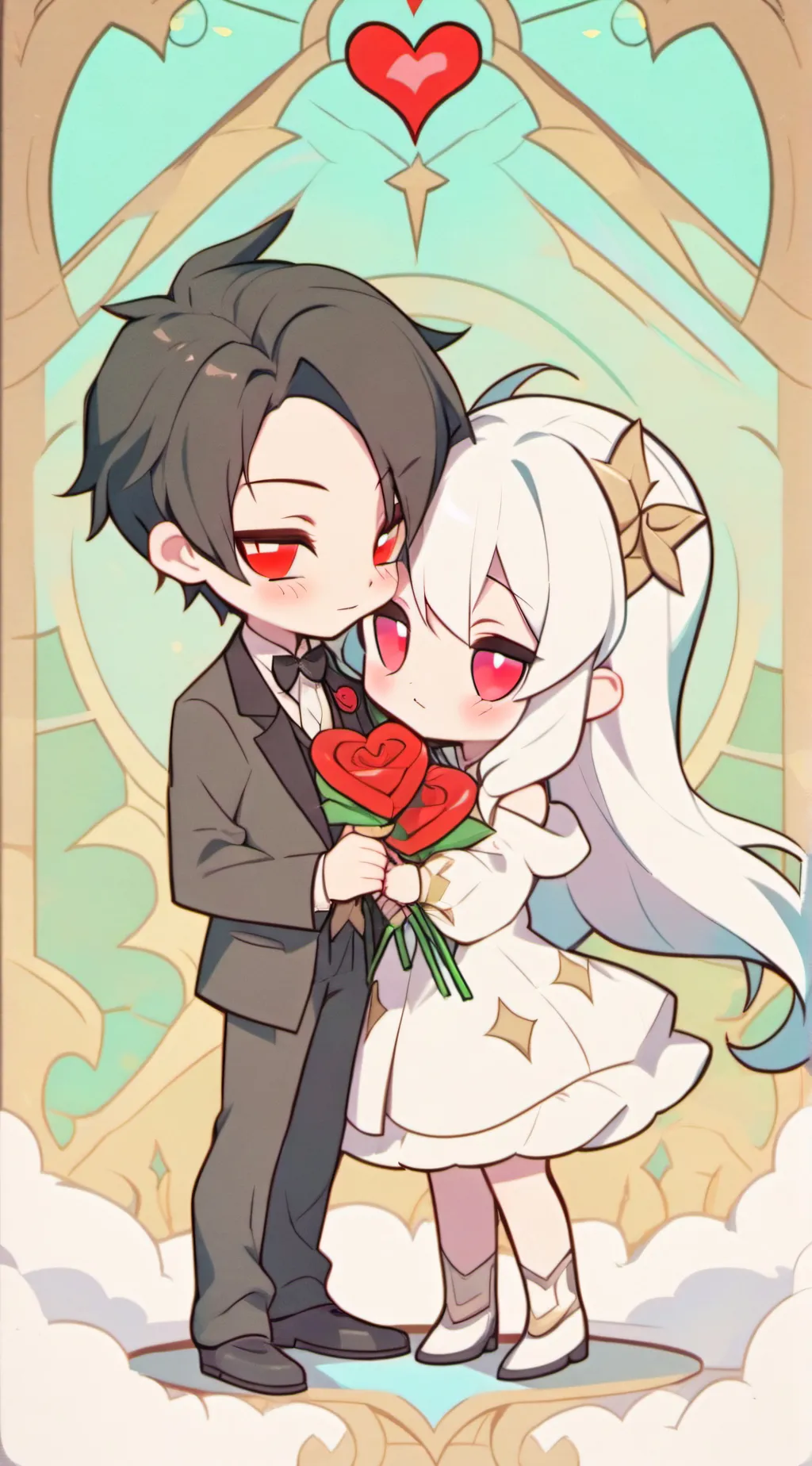 ai character: adam x Lucifer  background