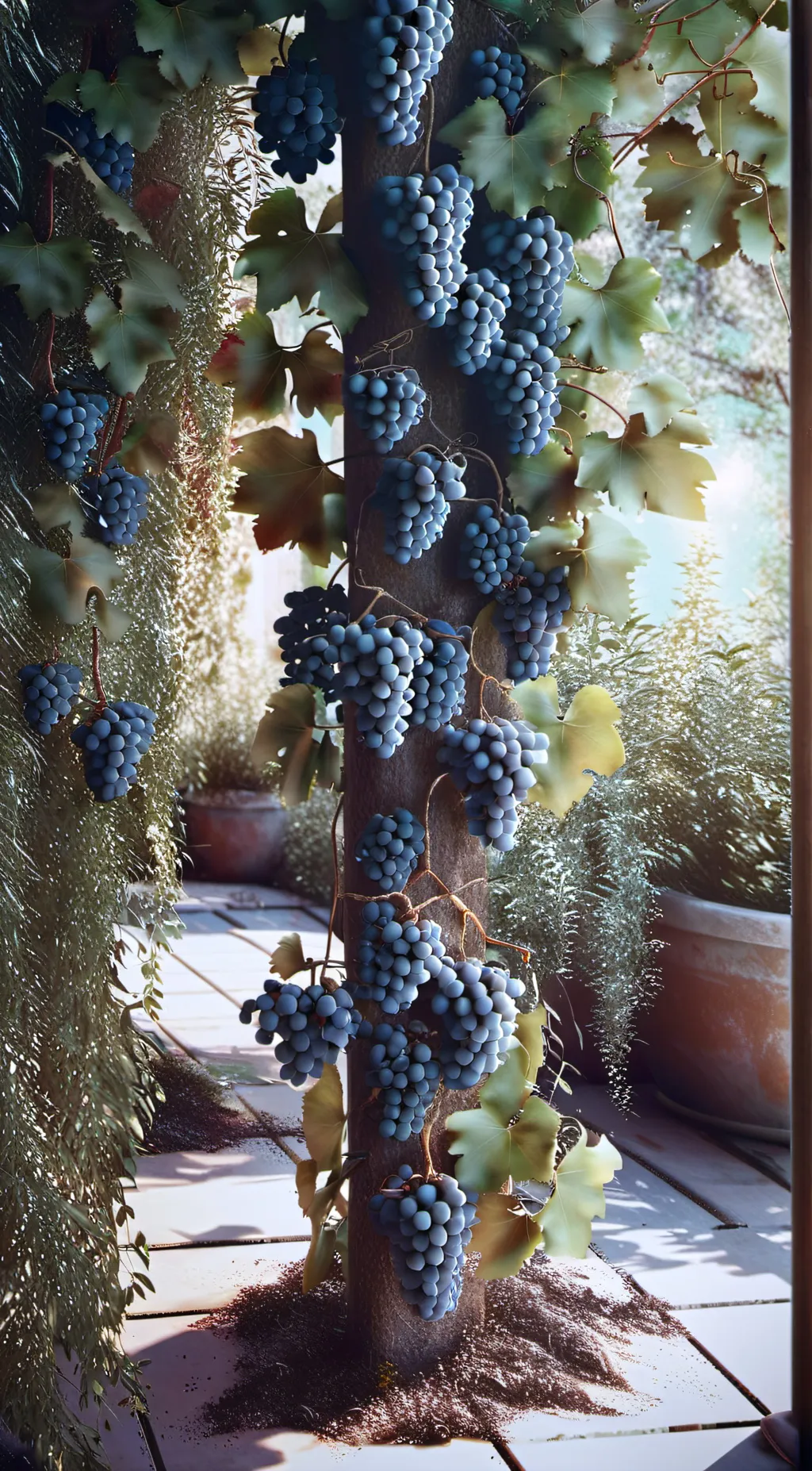 ai character: Grapes  background
