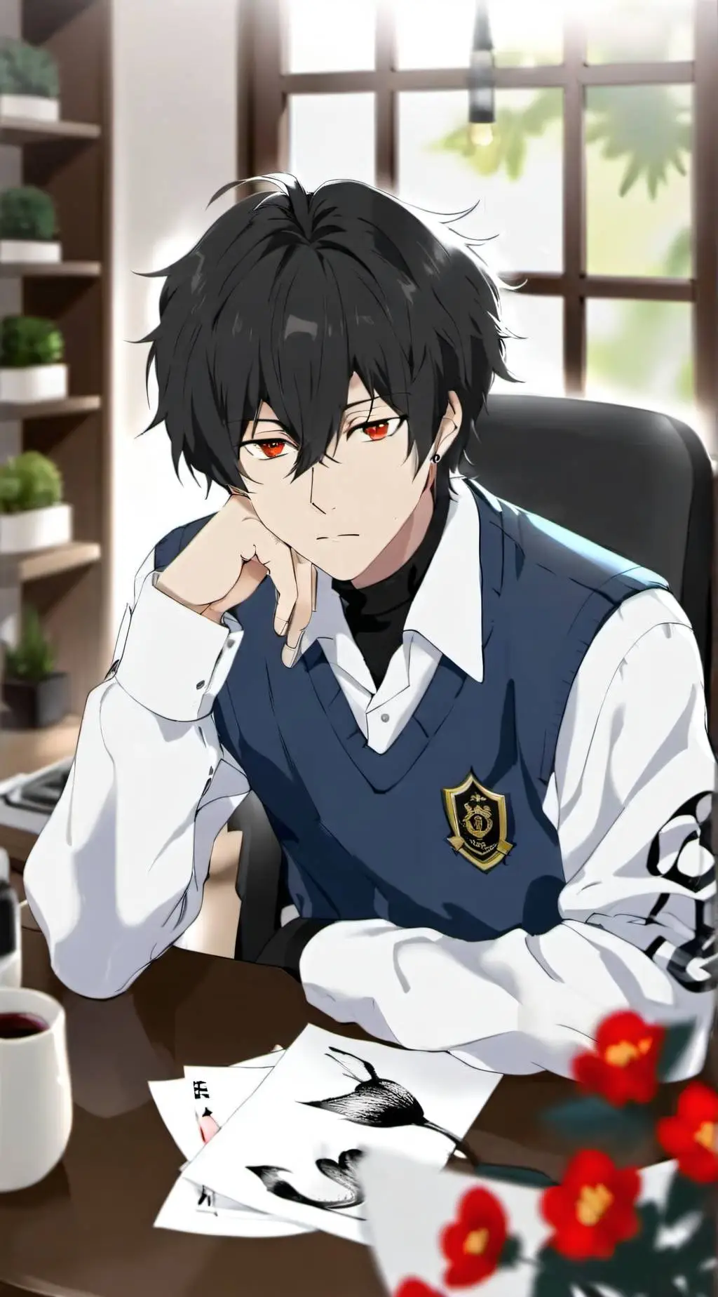 ai character: Nathaniel^^ background