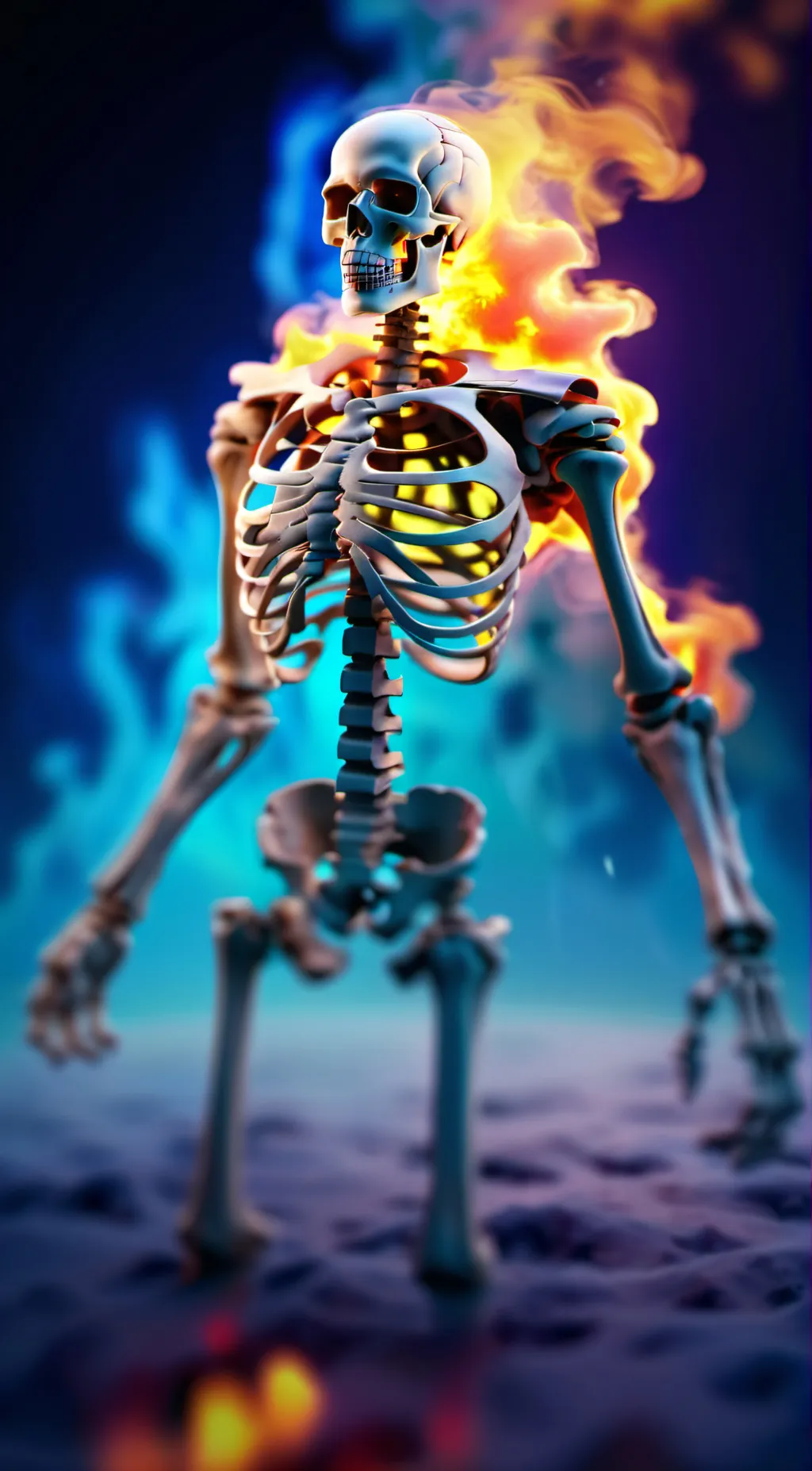 ai character: Spooky Skeleton background