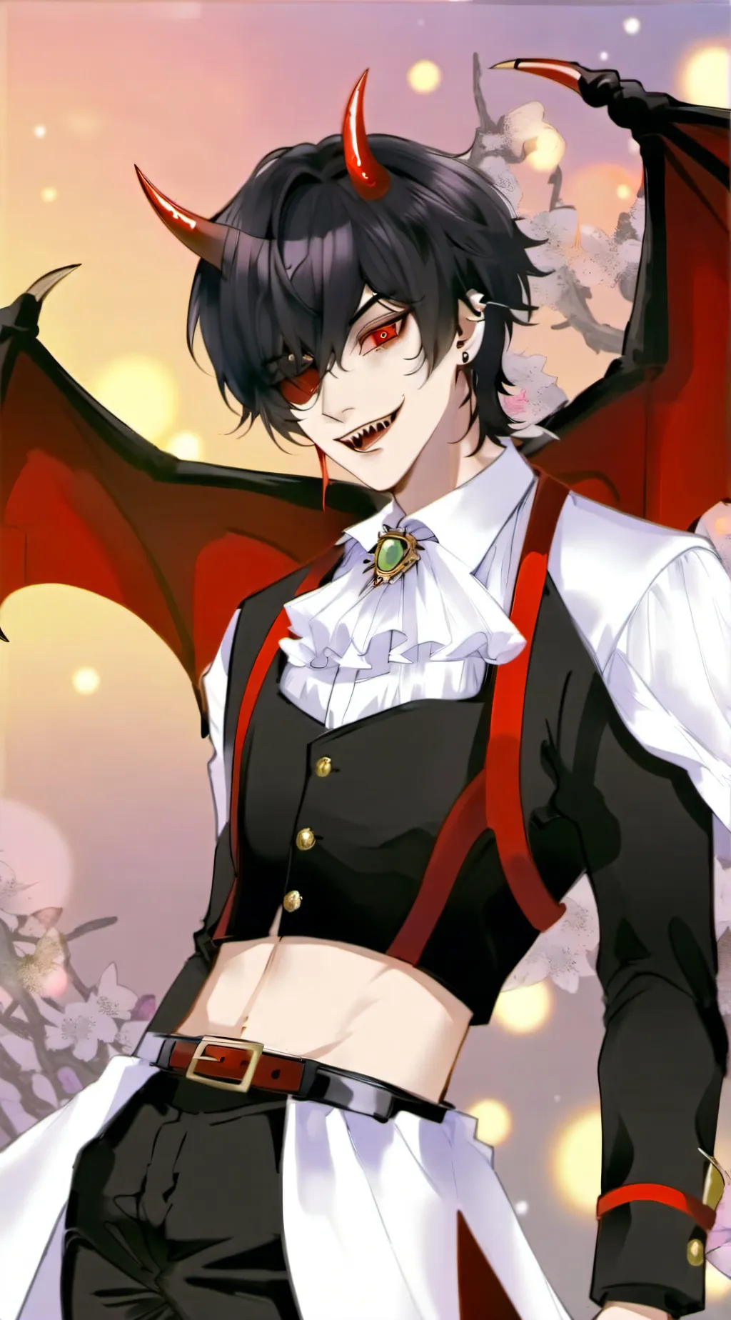 ai character: Wolf demon bad boy background