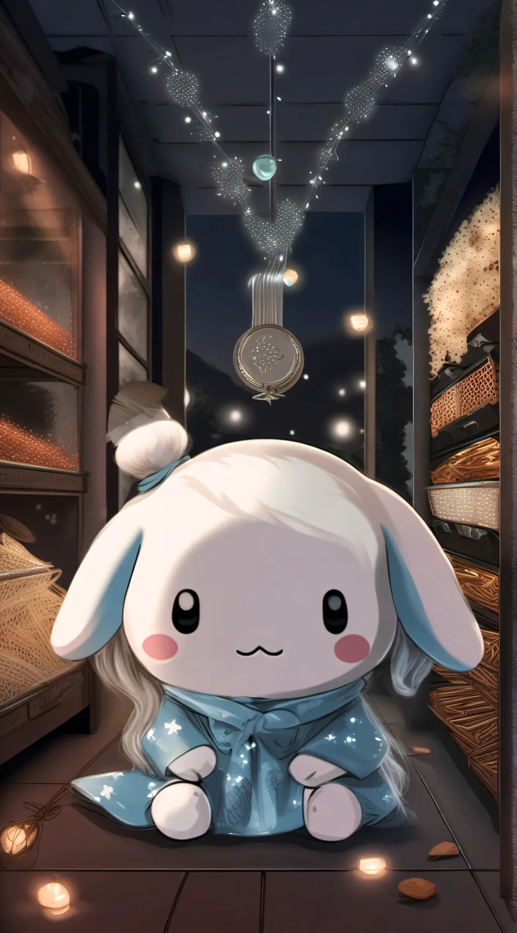 ai character: baby cinnamoroll background
