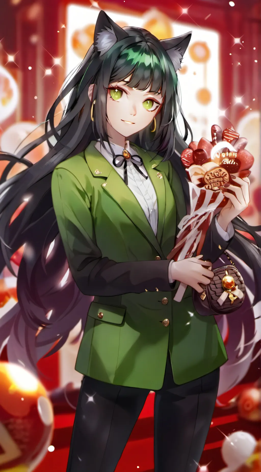 ai character: hanna (green cat) background