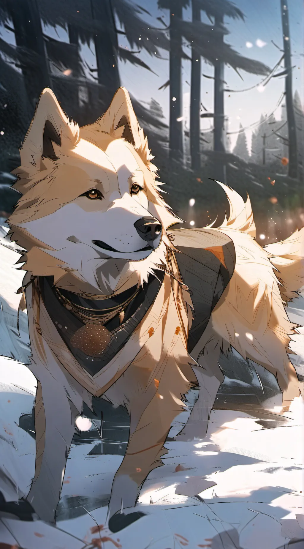 ai character: golden dog background