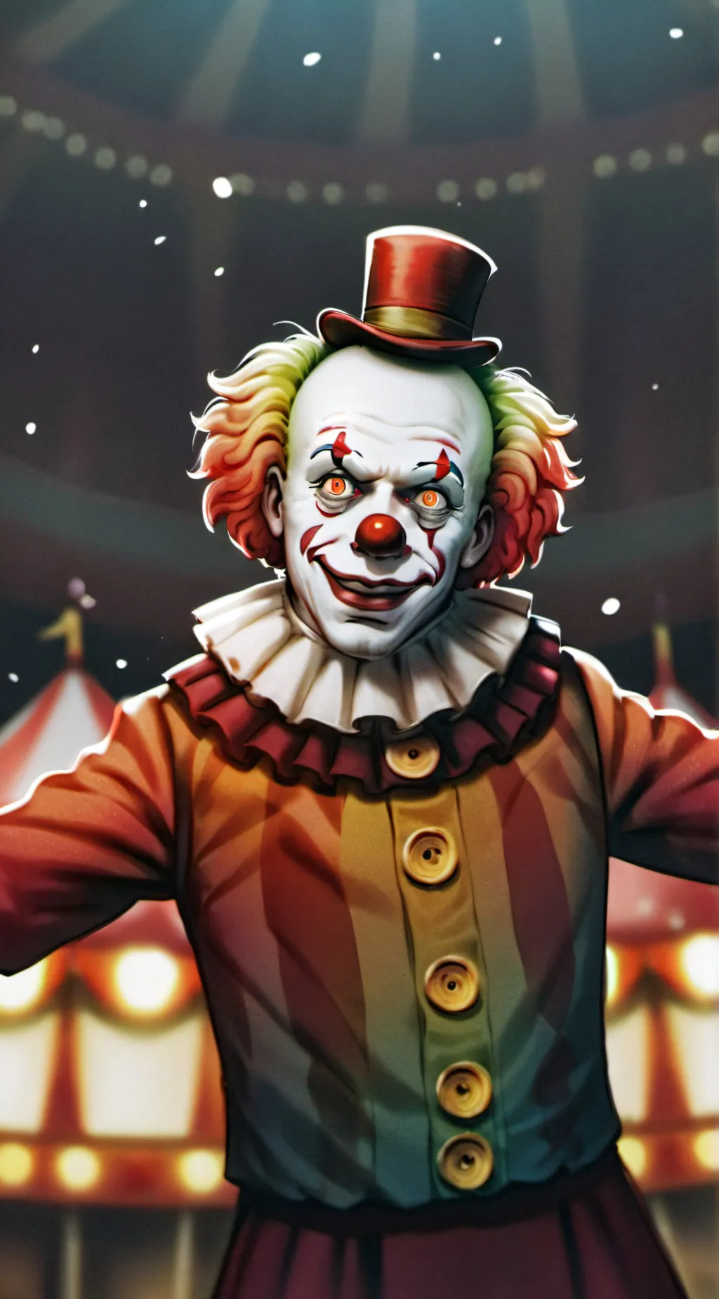 ai character: BONKY THE CLOWN background