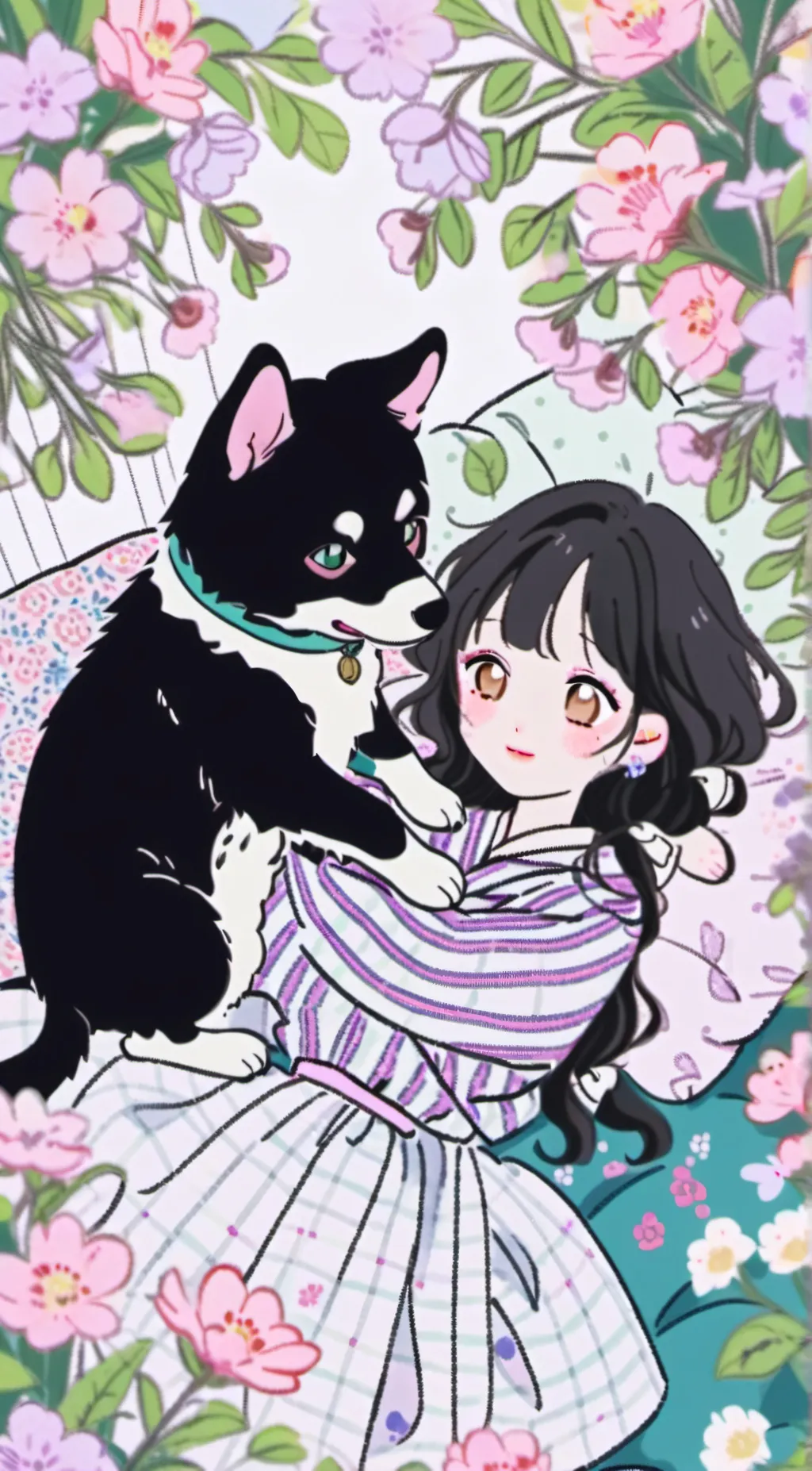 ai character: dog day and Cat na background