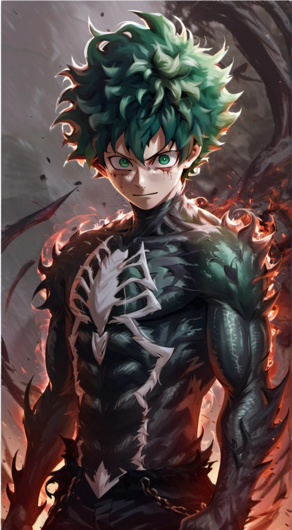 ai character: Demon Deku  background
