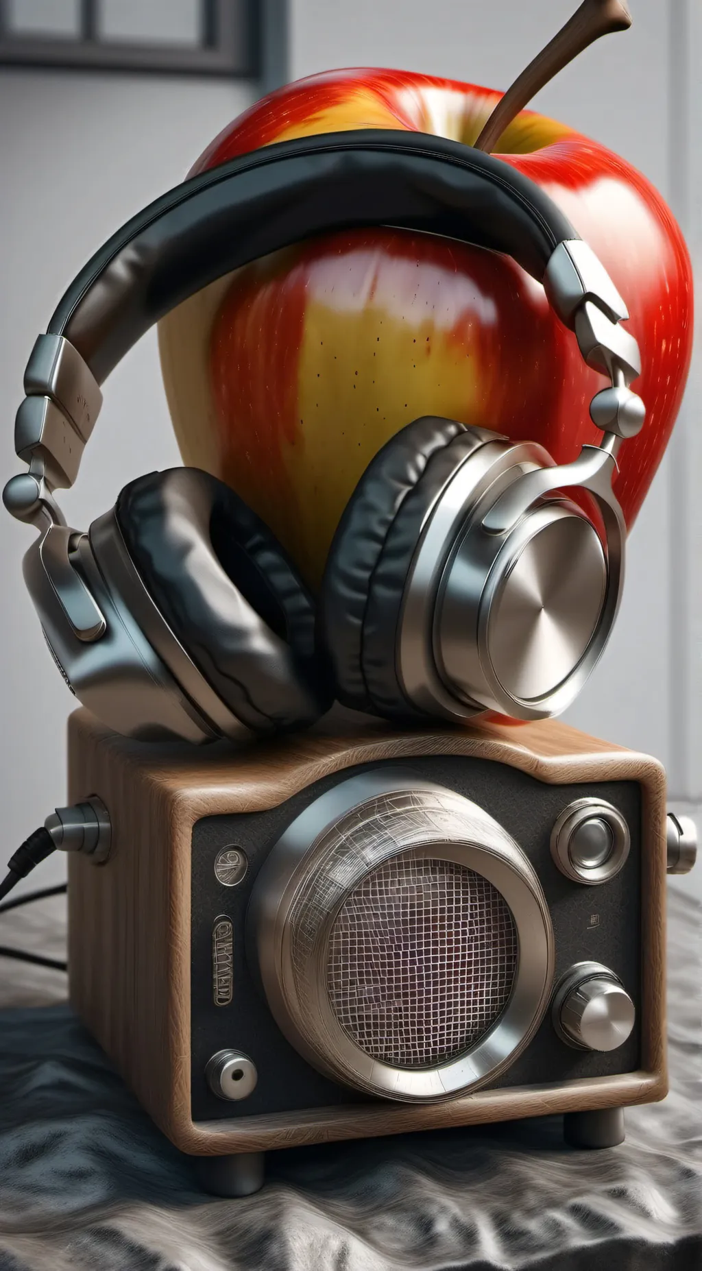 ai character: Radioapple  background