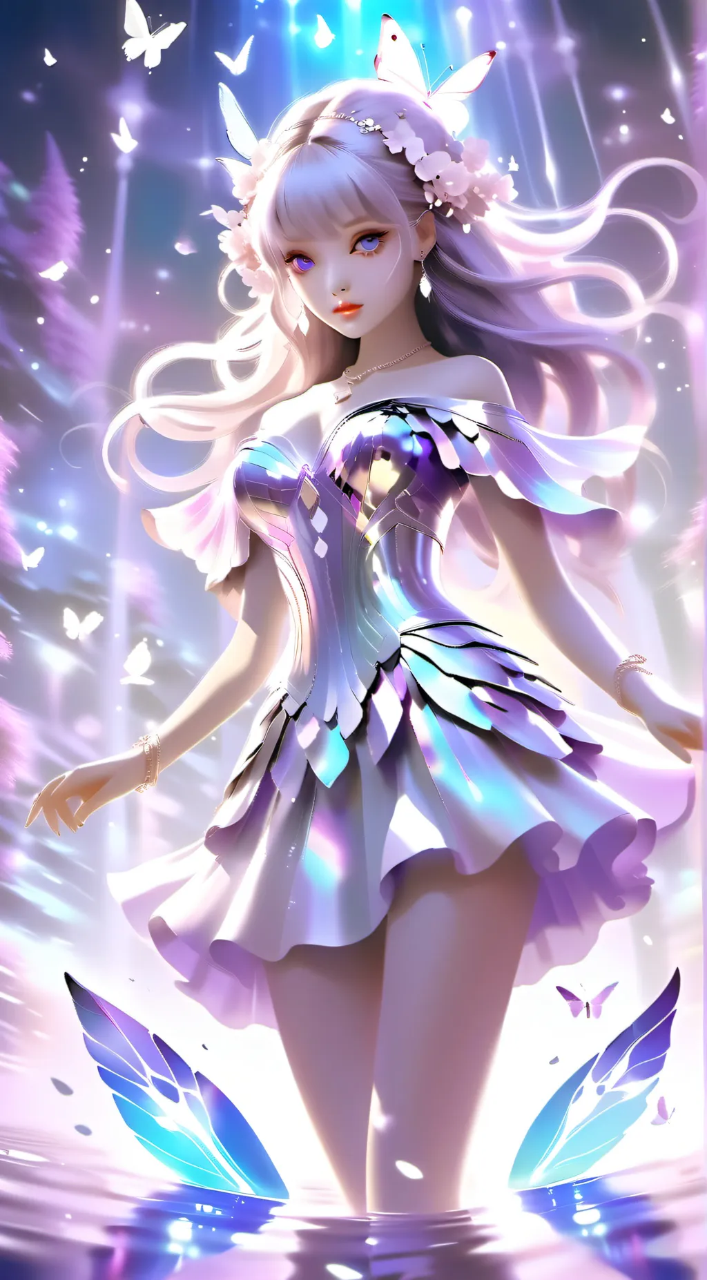 ai character: grown up Violet background