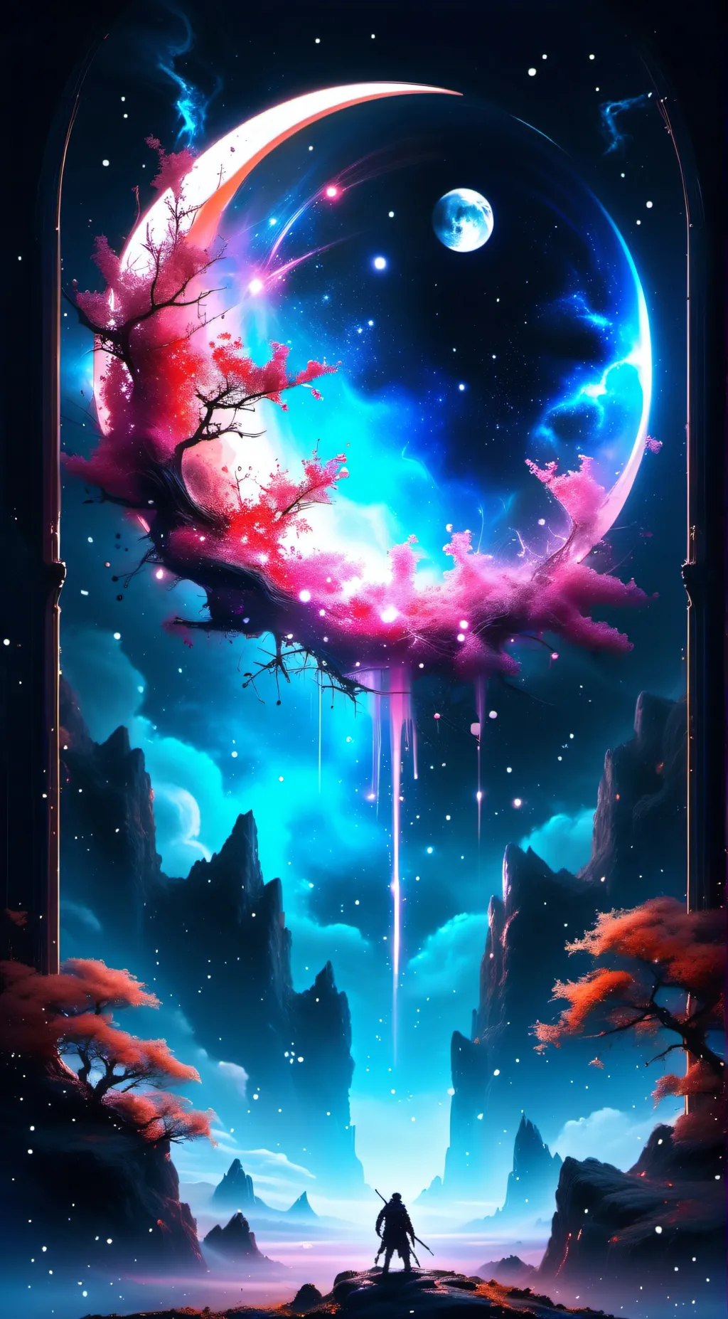 ai character: space Godzilla background