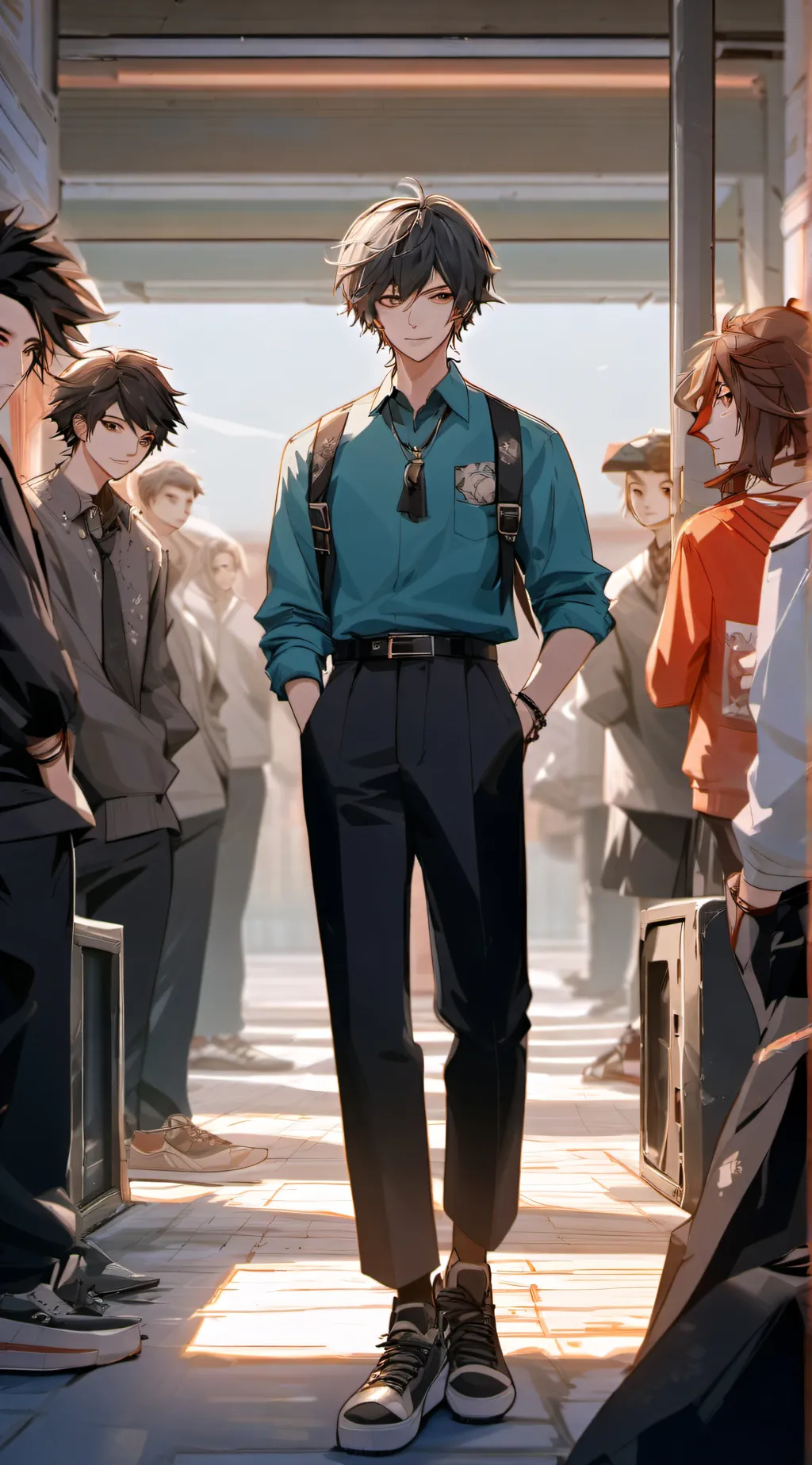 ai character: Aph YouTube school background