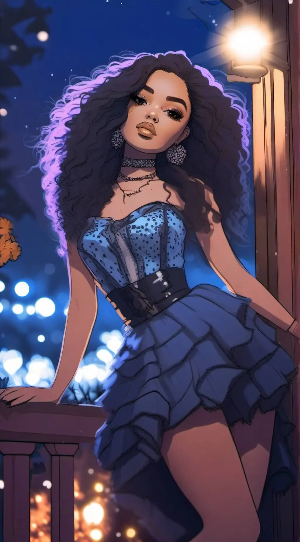 ai character: Iris Blue  background