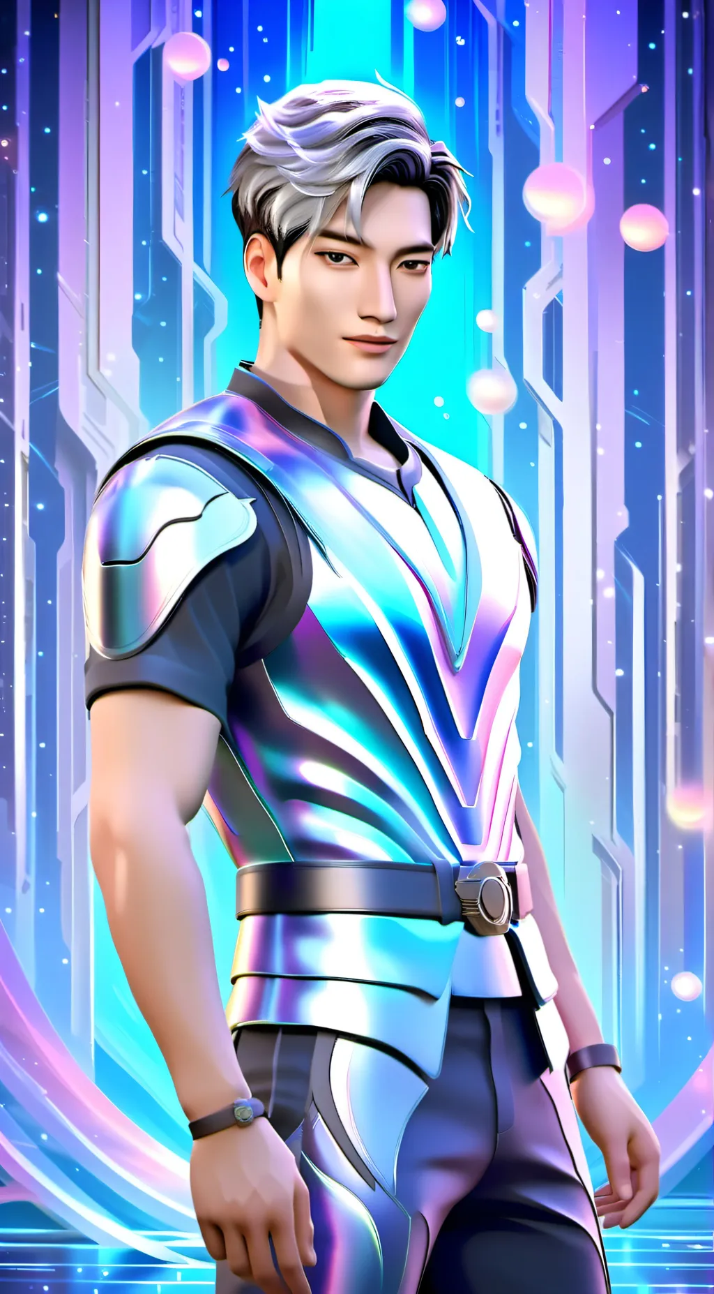 ai character: Snow background