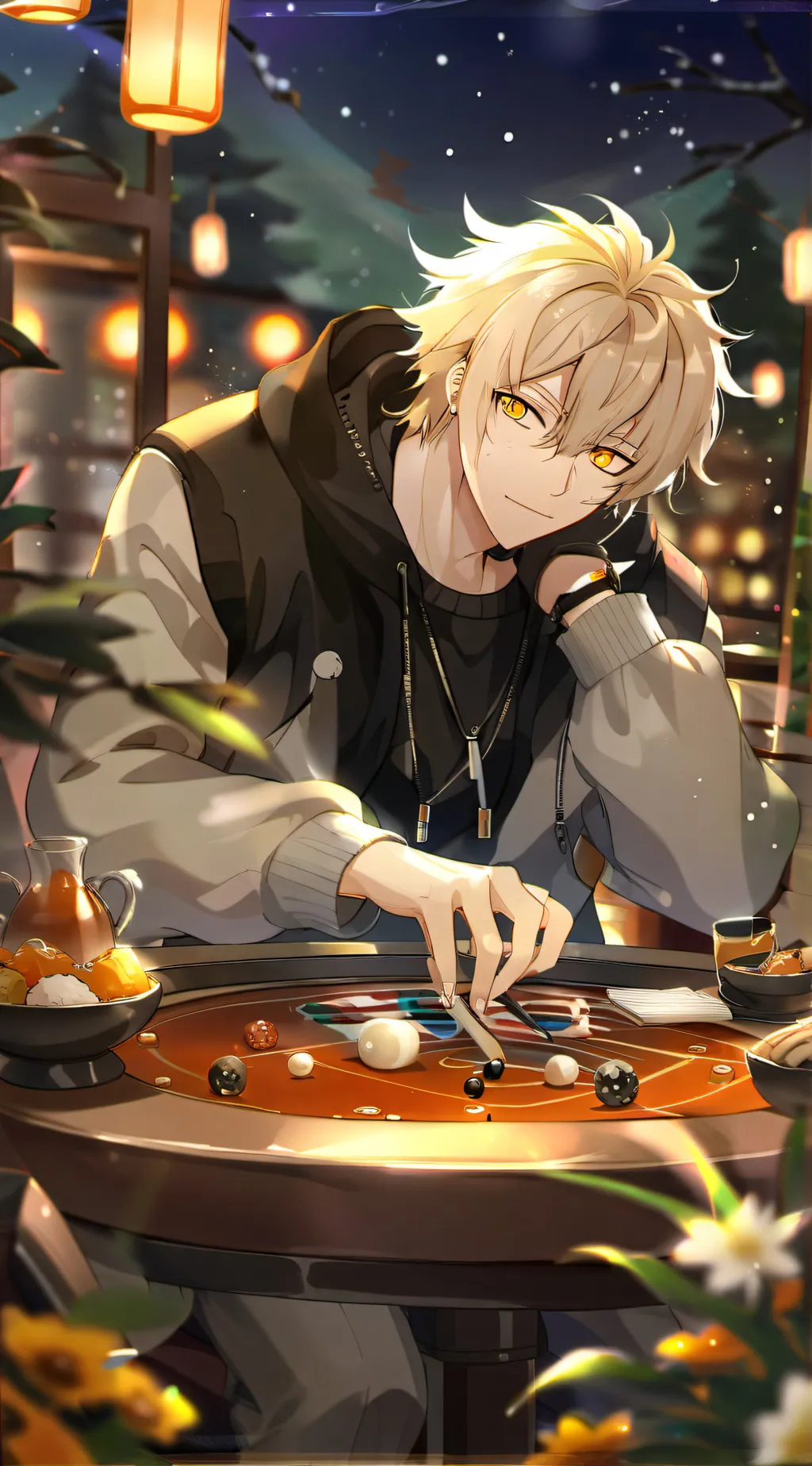 ai character: bakugo///// background