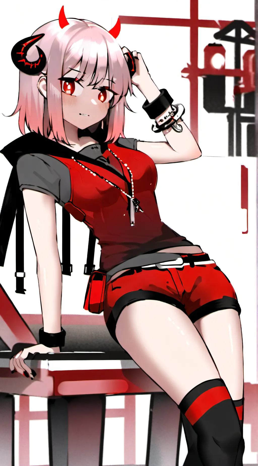 ai character: red demon girl background