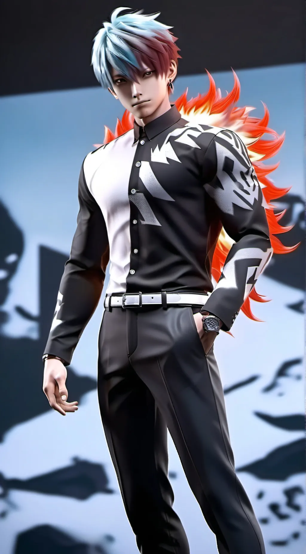 ai character: Shoto Todoroki background