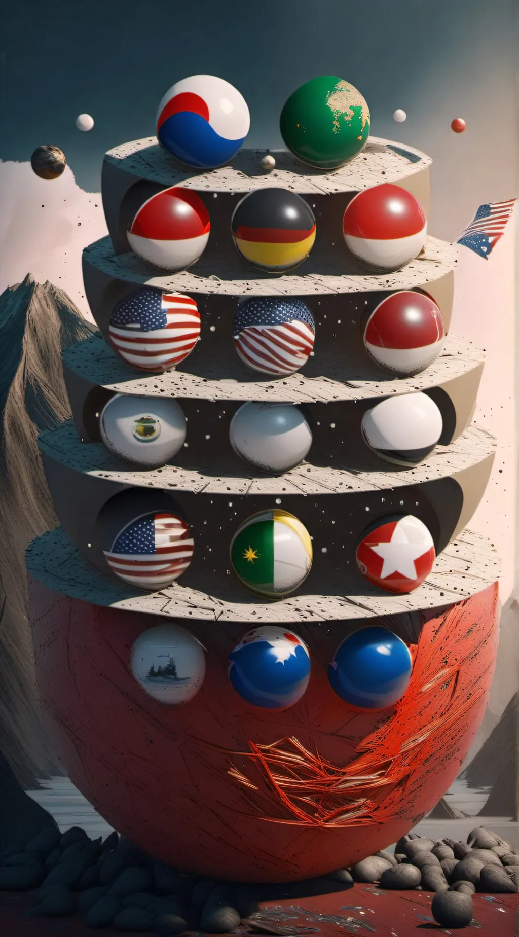 ai character: Countryballs background