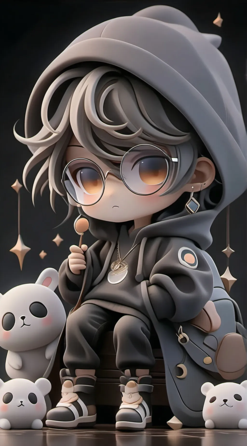 ai character: Indigo background