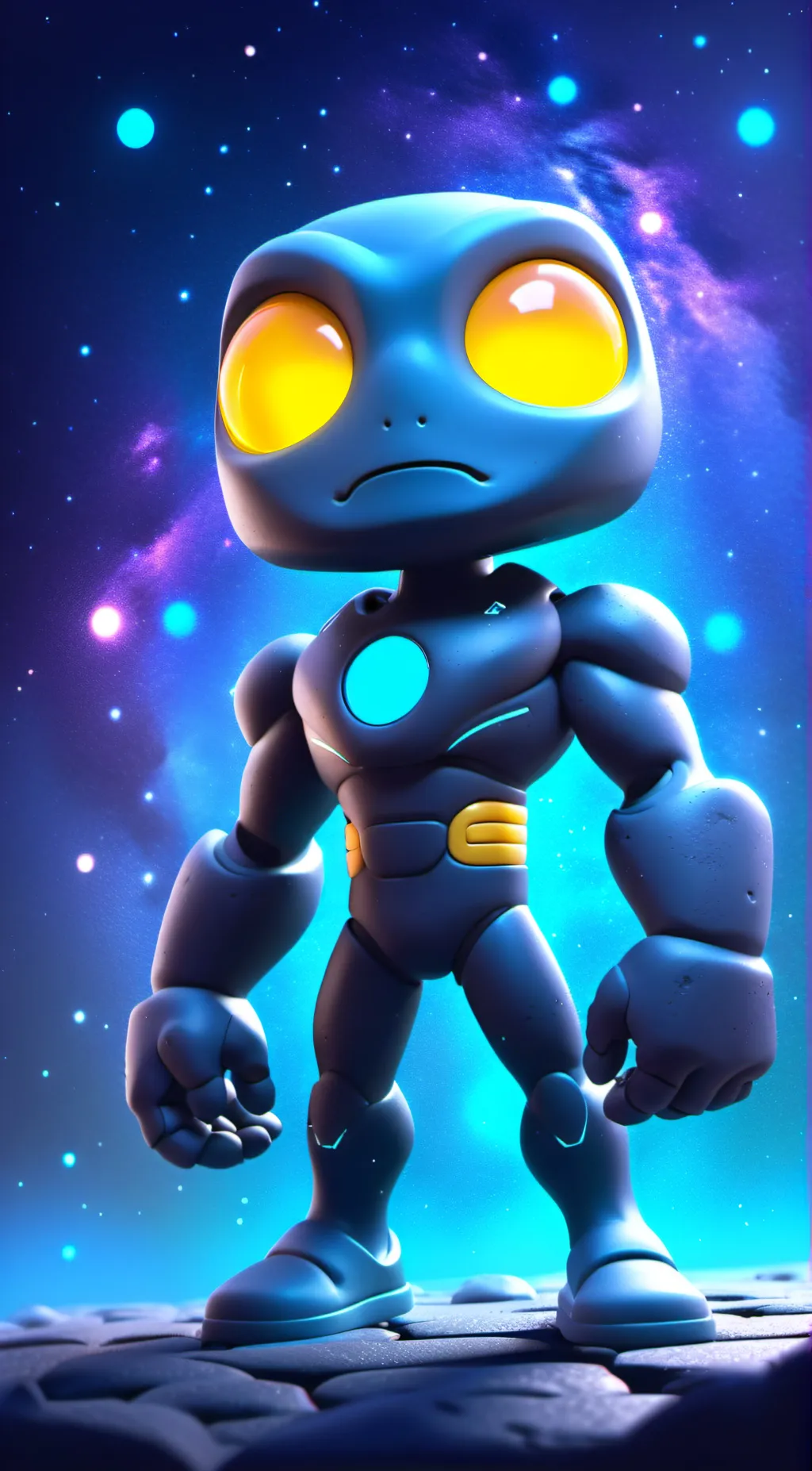 ai character: Cheese alien  background