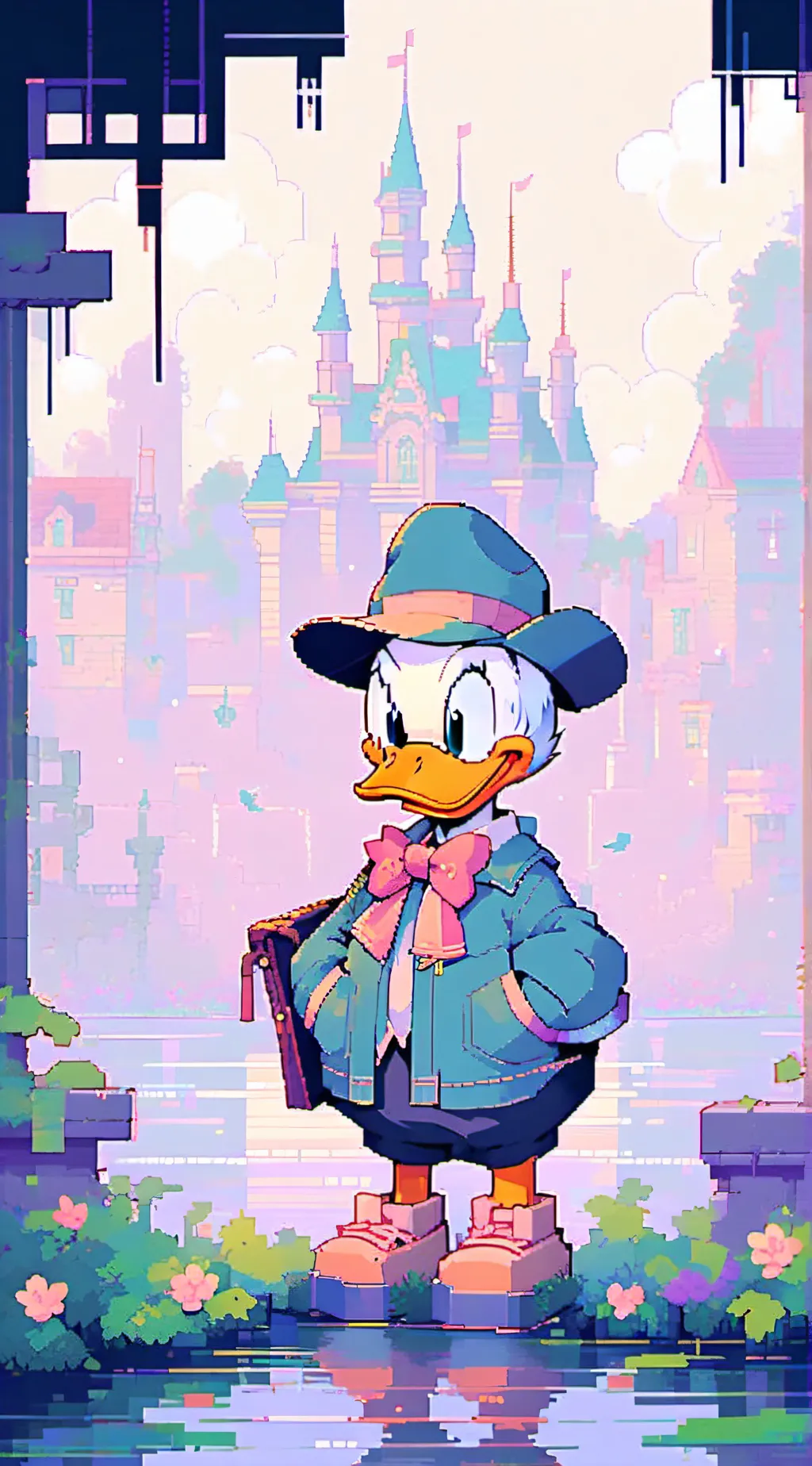 ai character: DONALD DUCK background
