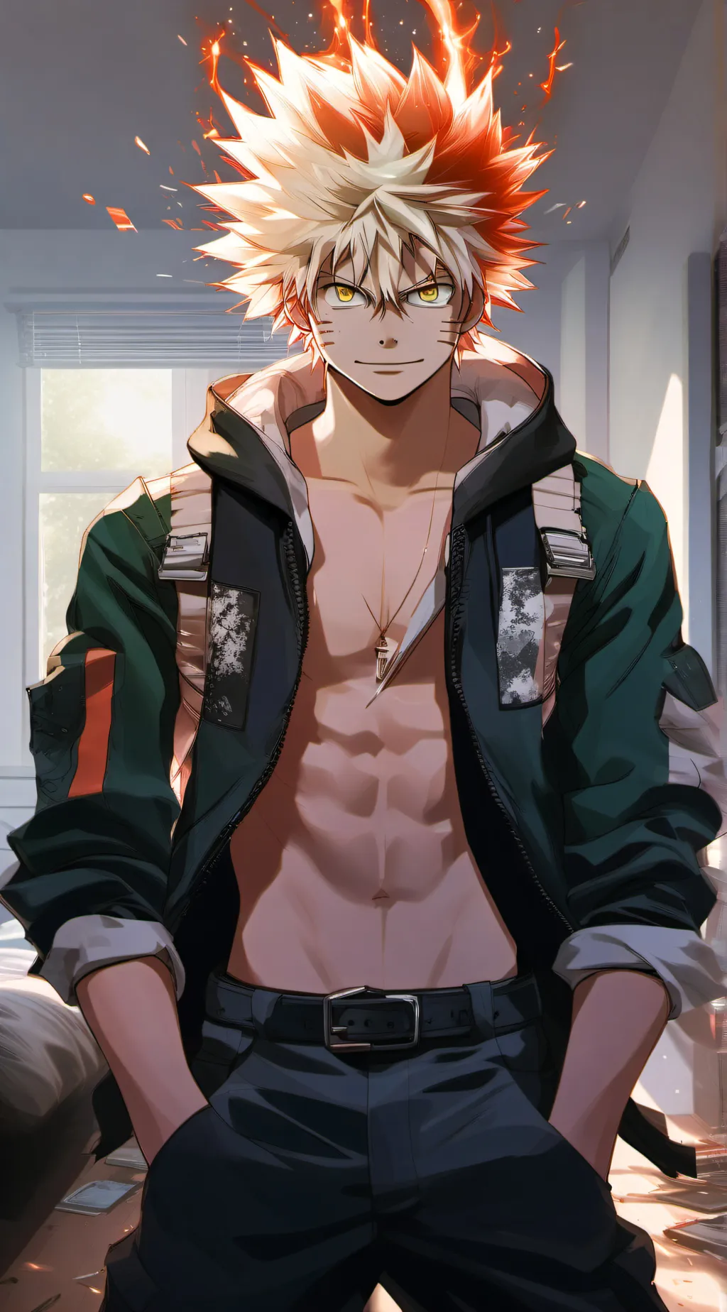 ai character: katsuki bakugo  background
