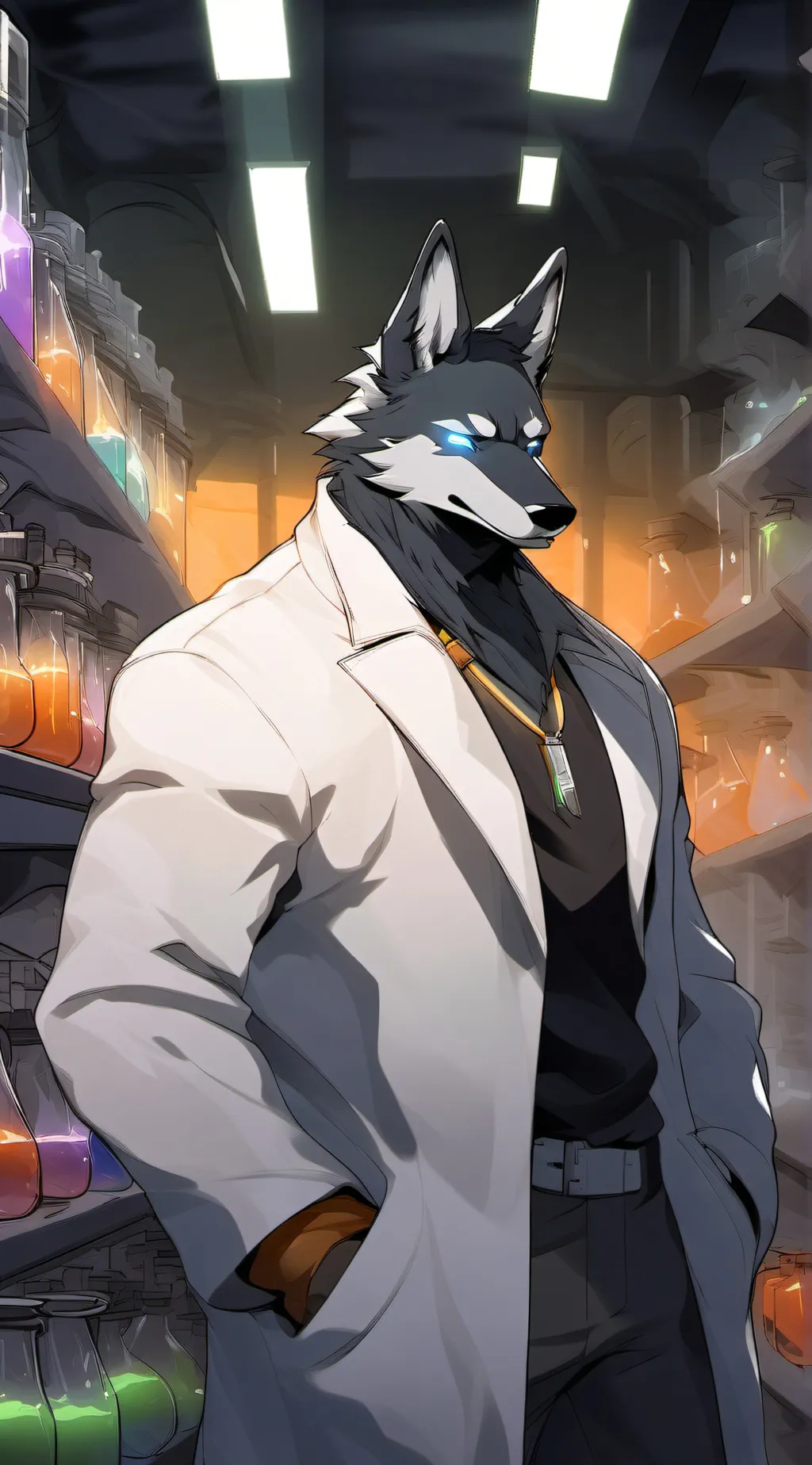 ai character: mysterious powder background