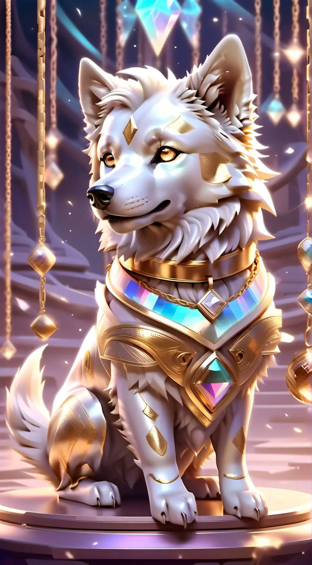 ai character: golden dog background