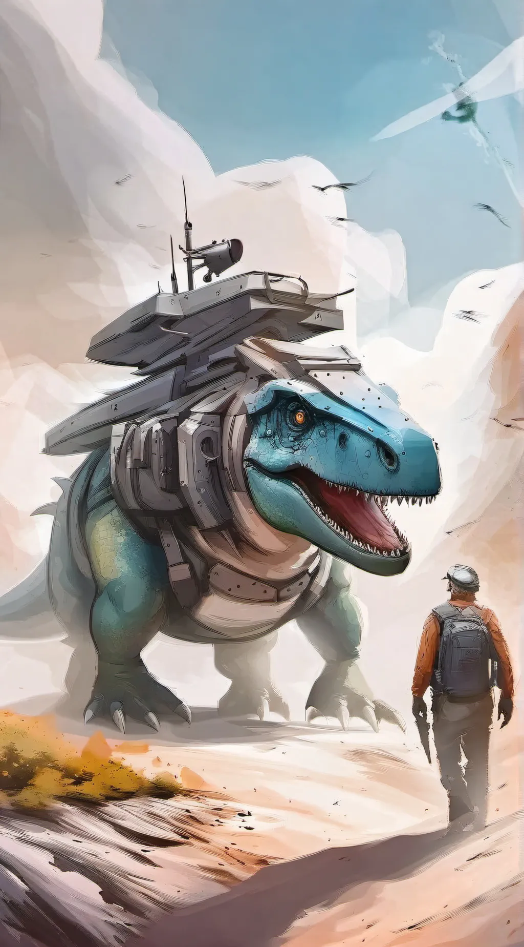 ai character: Robosaur background