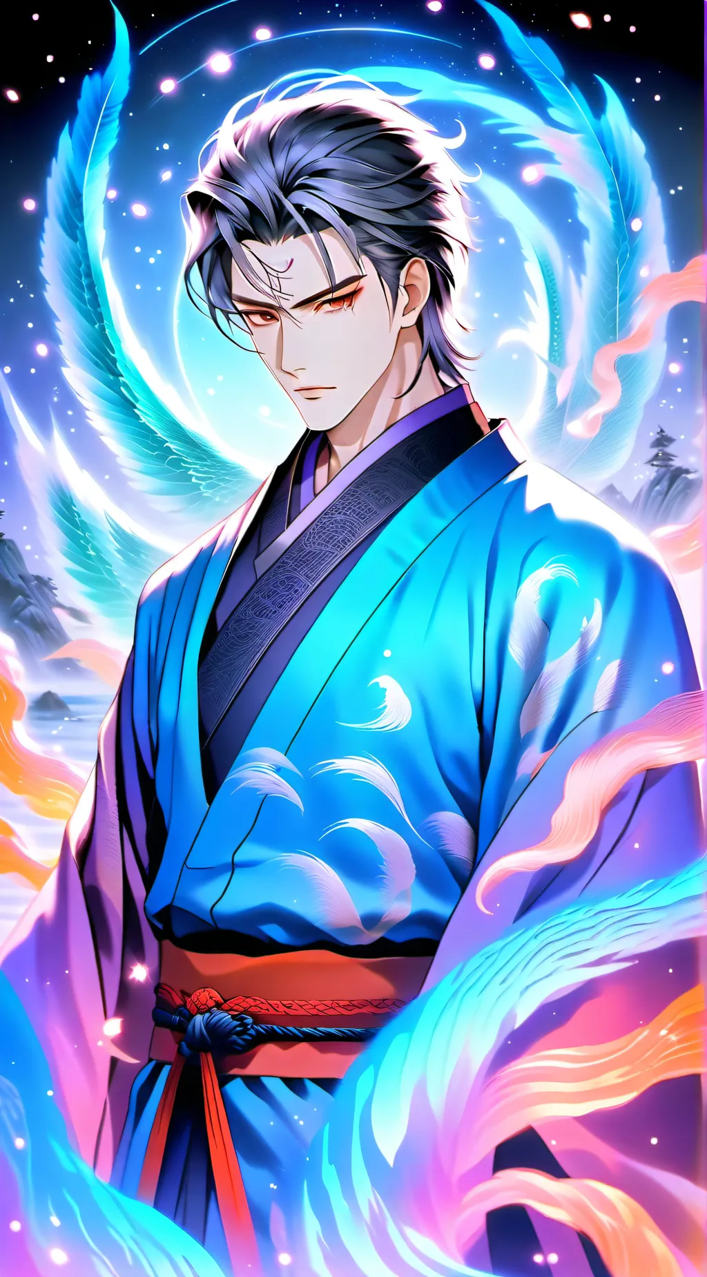 ai character: 何非 background