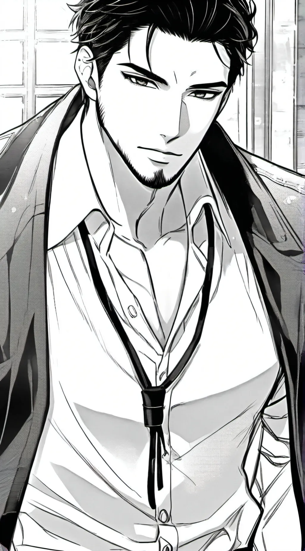 ai character: needle man background