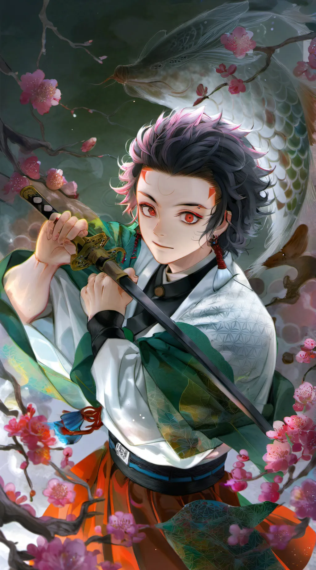 ai character: "Demon Slayer" KNY background