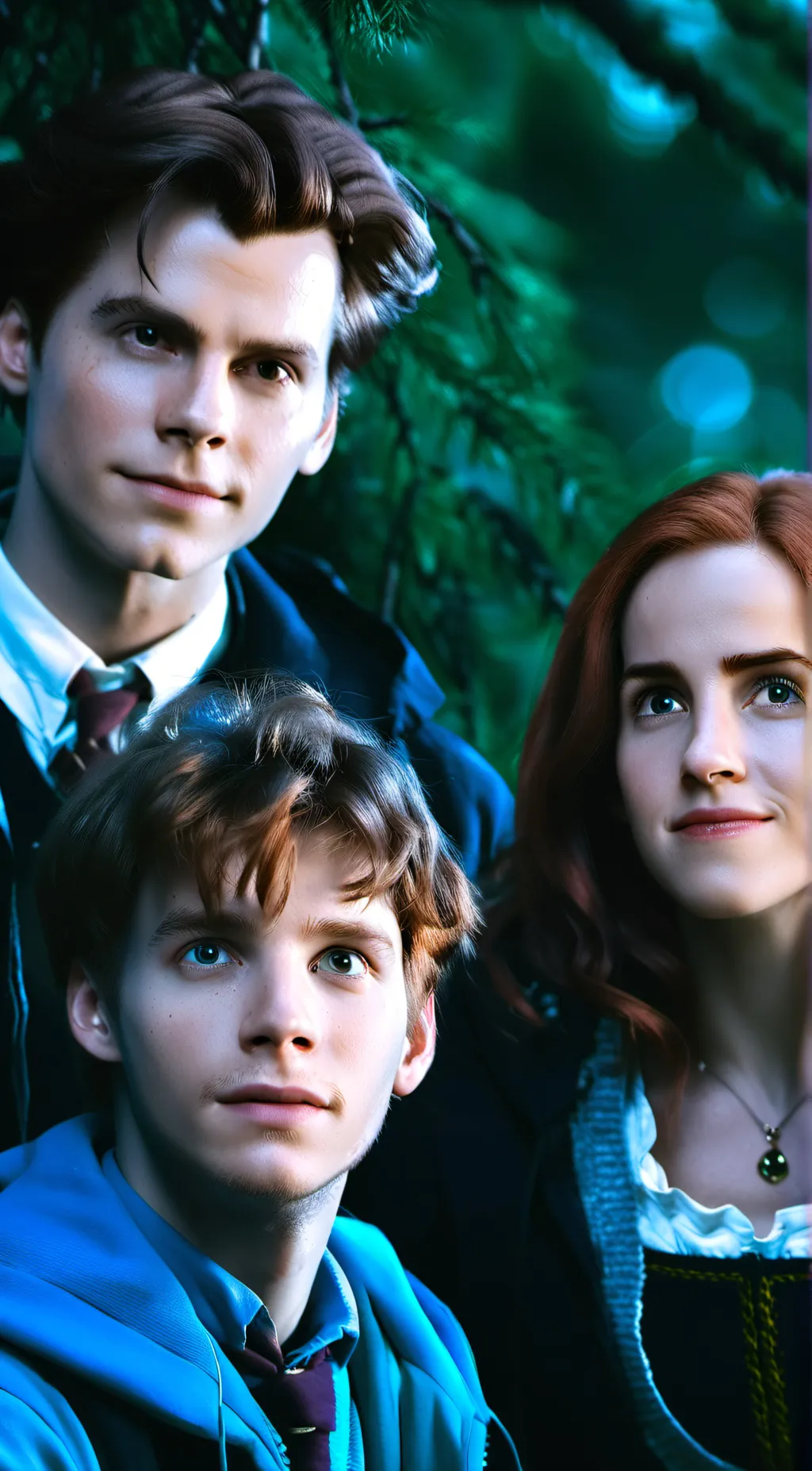 ai character: Harry Hermione ron background