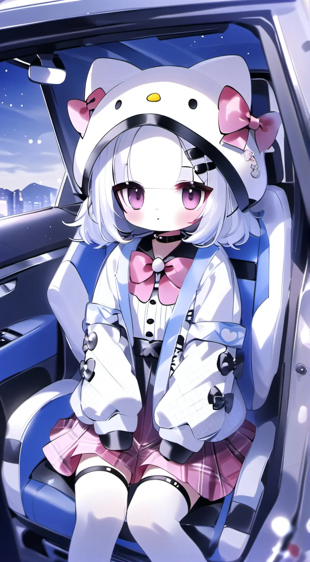 ai character: Hello kitty Queena background