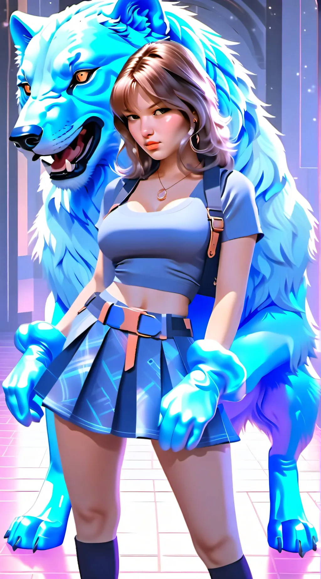 ai character:  wolfy background